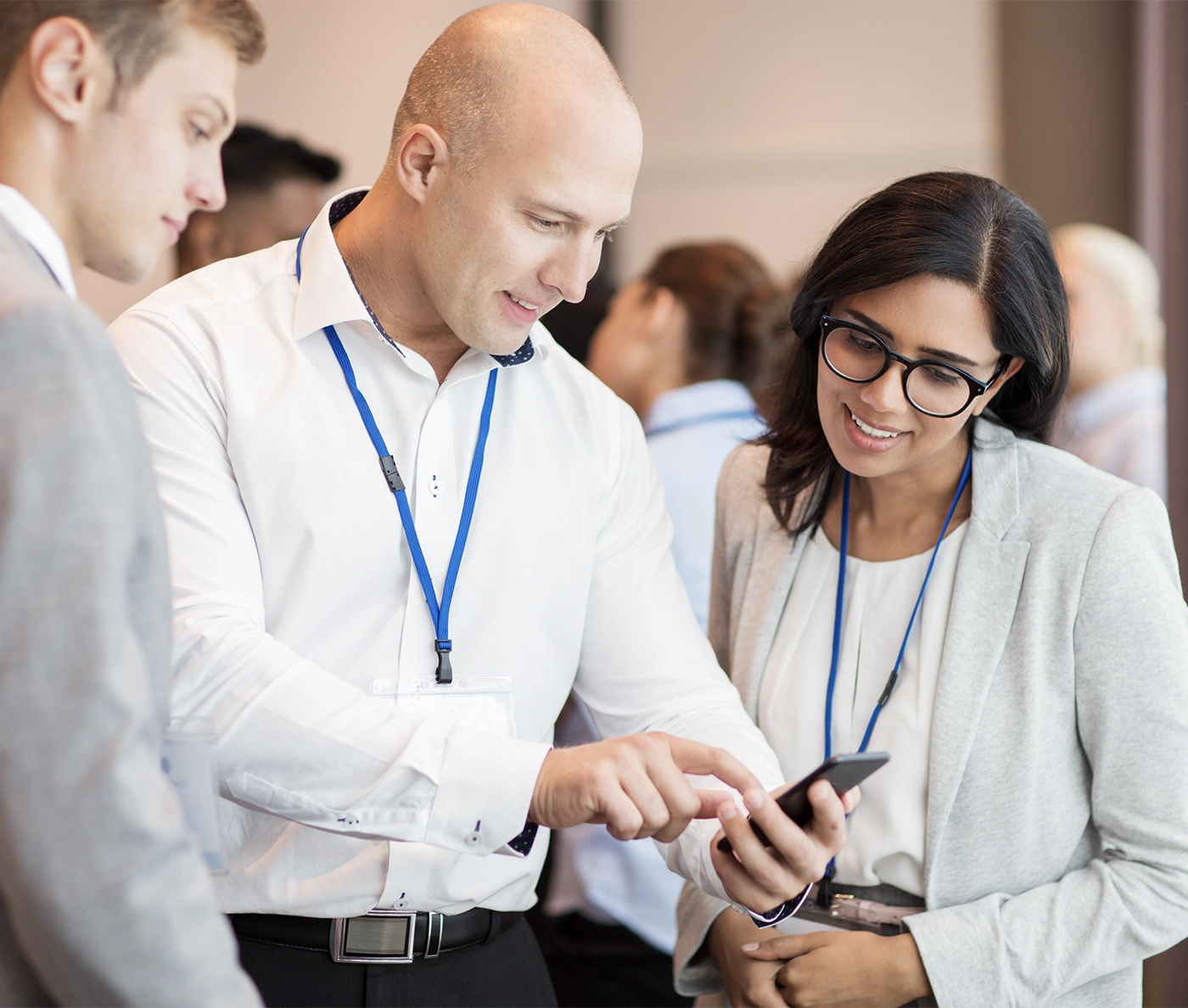 Person using the Fliplet Events mobile app on their iPhone